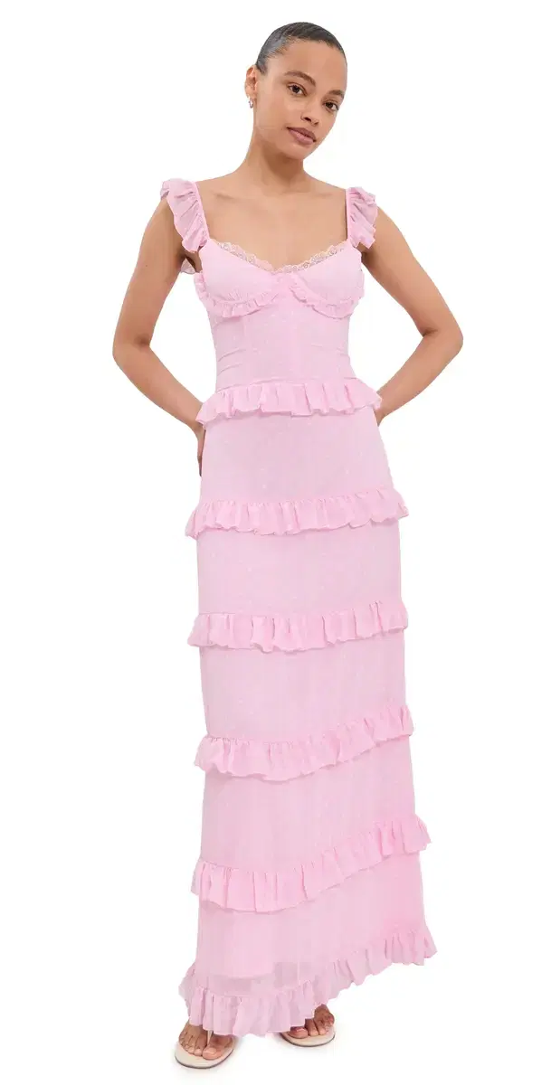 elvina axi Dress Pink Polka Dot