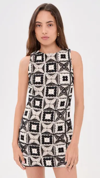 Alice + Olivia Clyde Shift Dress Black/Multi | Thumbnail 2