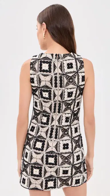 Alice + Olivia Clyde Shift Dress Black/Multi | Thumbnail 3