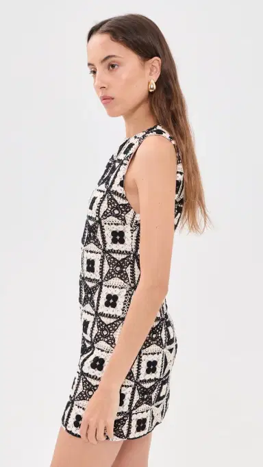Alice + Olivia Clyde Shift Dress Black/Multi | Thumbnail 4