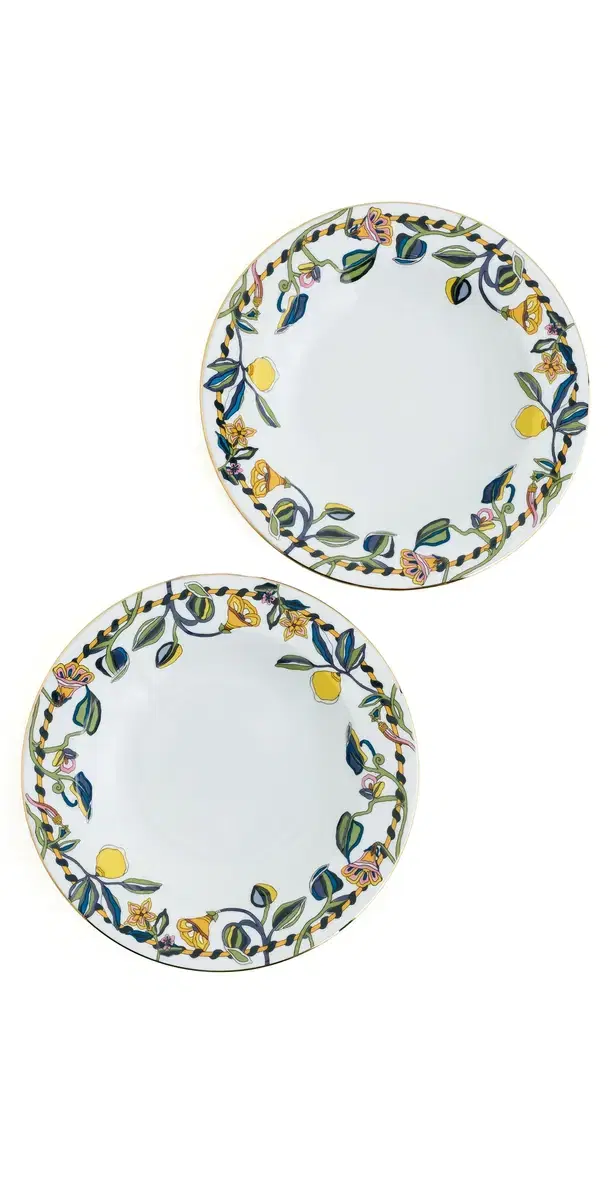 La DoubleJ Soup Plates Set of 2 Borboni White (Fiesole) One Size