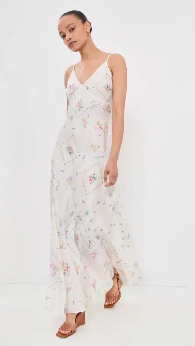LoveShackFancy Castilla Silk Dress | Thumbnail 2 LoveShackFancy Castilla Silk Dress | Thumbnail 2