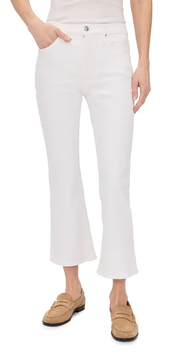 Madewell The Petite Stretch Flare Crop Jeans Tile White