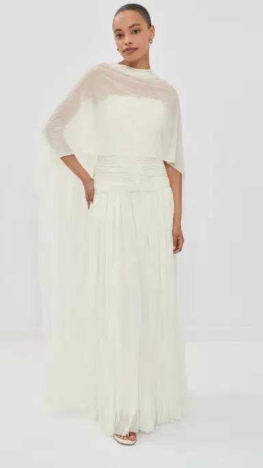 Simkhai Dani Bustier Gown With Cape Ivory 0 | Thumbnail 2 Simkhai Dani Bustier Gown With Cape Ivory 0 | Thumbnail 2