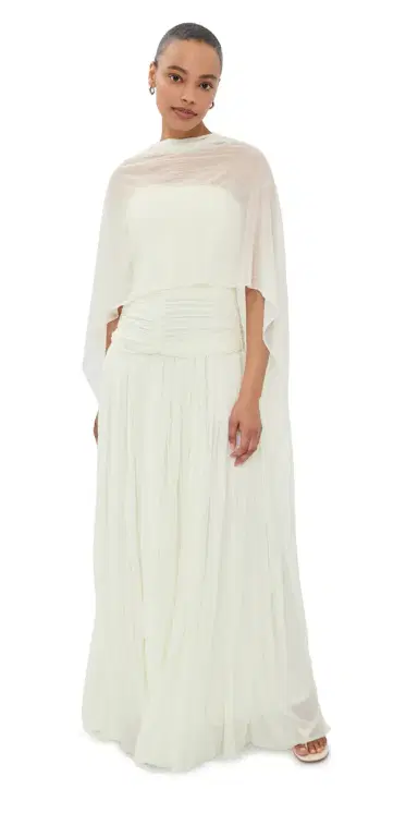 Simkhai Dani Bustier Gown With Cape Ivory 0 | Thumbnail 1 Simkhai Dani Bustier Gown With Cape Ivory 0 | Thumbnail 1