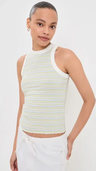 DAZE Astra Racerback Tank Lemon Stripe S | Thumbnail 2