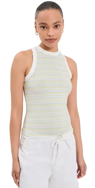 DAZE Astra Racerback Tank Lemon Stripe S | Thumbnail 1