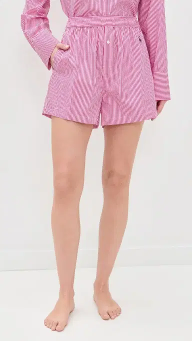 Polo Ralph Lauren Crop Top & Boxer Pajama et College Pink tripe | Thumbnail 5