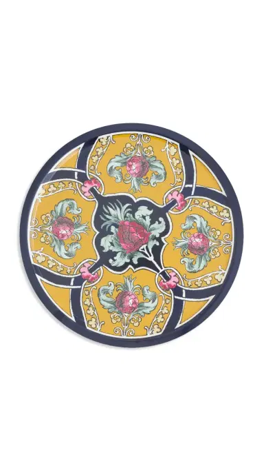 La DoubleJ Large Round Printed Tray Ananas One Size | Thumbnail 4