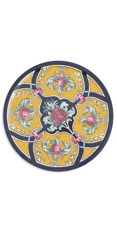 La DoubleJ Large Round Printed Tray Ananas One Size | Thumbnail 1