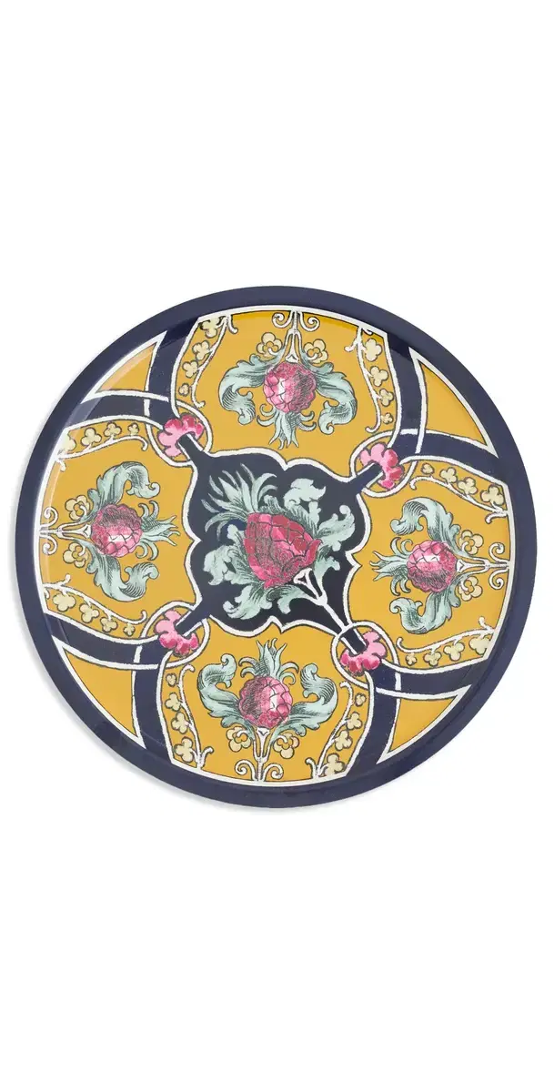 La DoubleJ Large Round Printed Tray Ananas One Size
