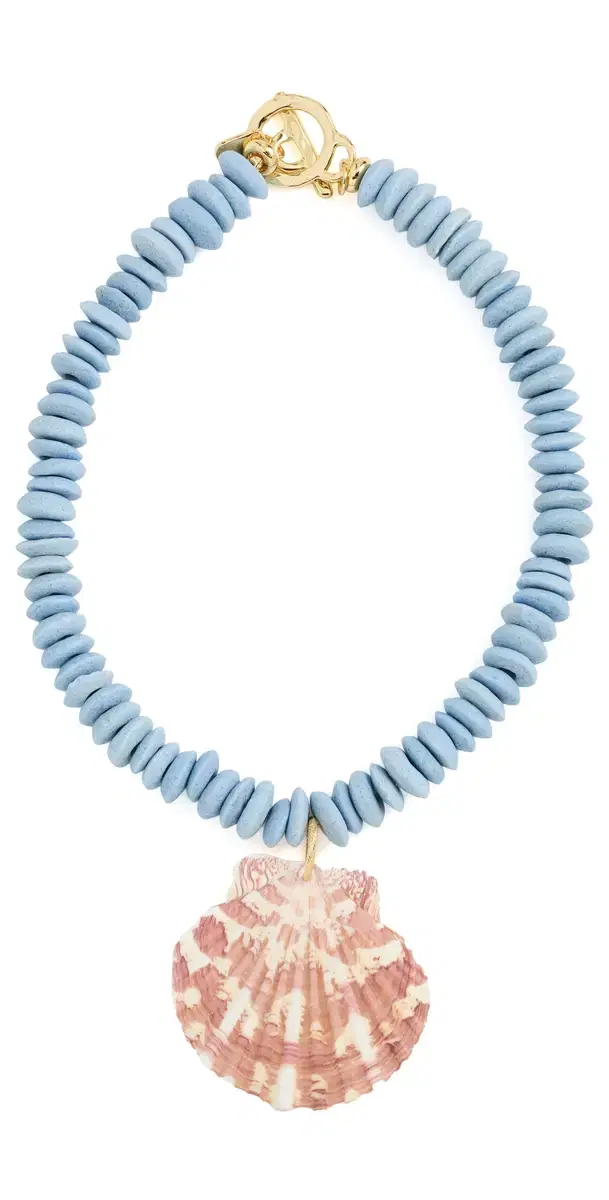 Carolina Blue Shell Necklace Blue One Size