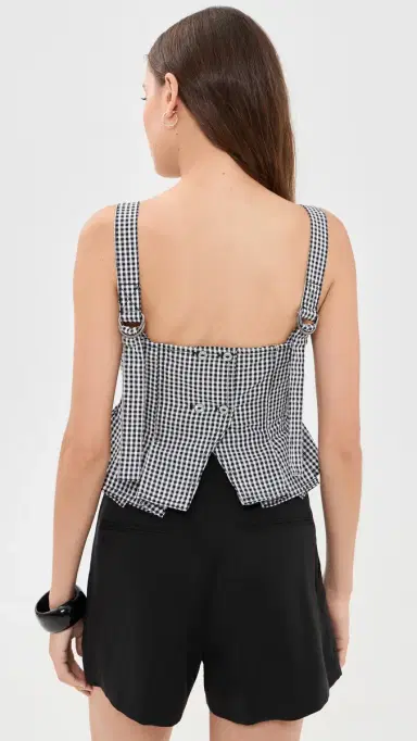Free People Sunfaded Top Black And White Comb S | Thumbnail 3