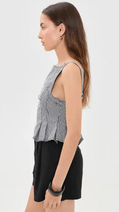 Free People Sunfaded Top Black And White Comb S | Thumbnail 4