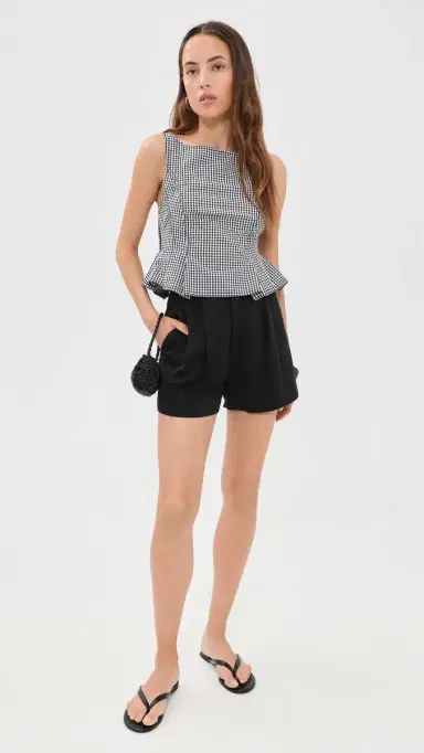 Free People Sunfaded Top Black And White Comb S | Thumbnail 5