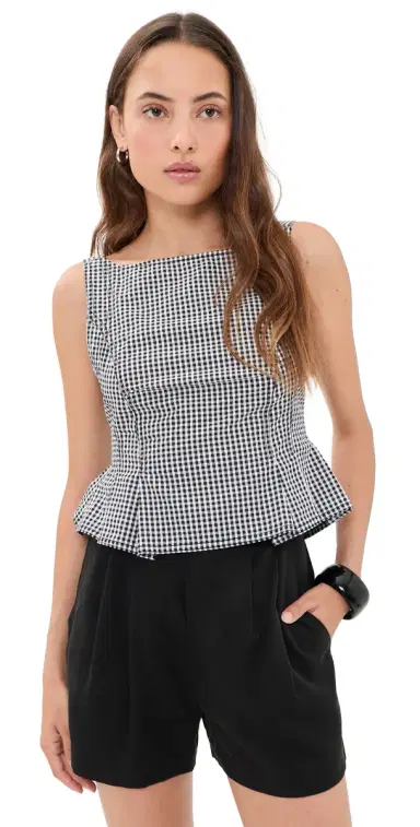 Free People Sunfaded Top Black And White Comb | Thumbnail 1 Free People Sunfaded Top Black And White Comb | Thumbnail 1
