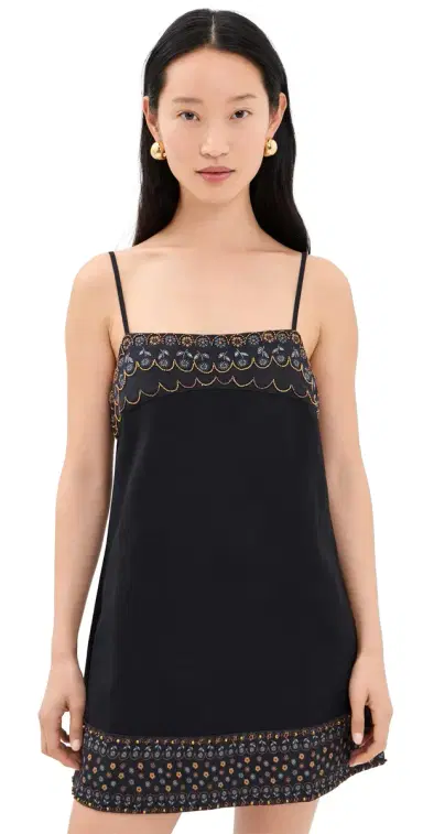 Free People Sunspell Mini Dress Black Combo L | Thumbnail 1