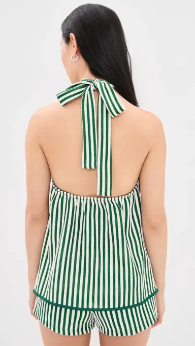 Bailey Rose Green Stripe Romper Green S | Thumbnail 3