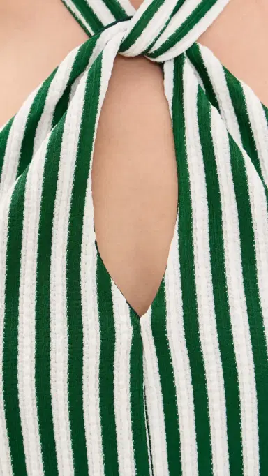 Bailey Rose Green Stripe Romper Green S | Thumbnail 6