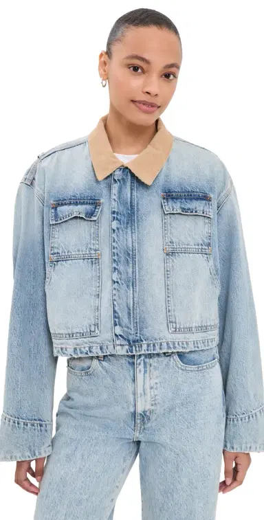SLVRLAKE Conor Cropped Worker Jacket East eets West | Thumbnail 1 SLVRLAKE Conor Cropped Worker Jacket East eets West | Thumbnail 1