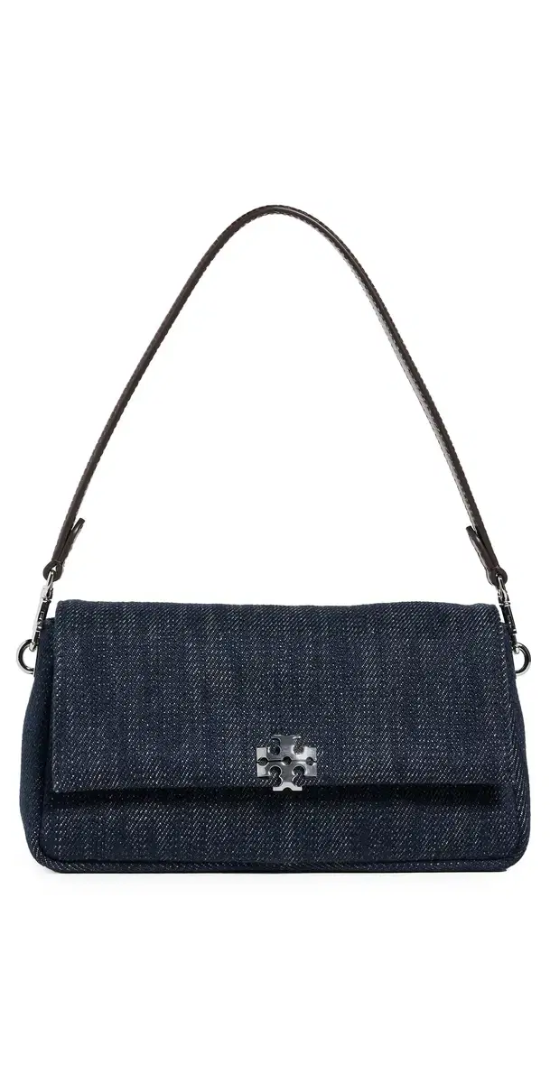 Tory Burch Charlie Denim Small Shoulder Bag Midnight One Size