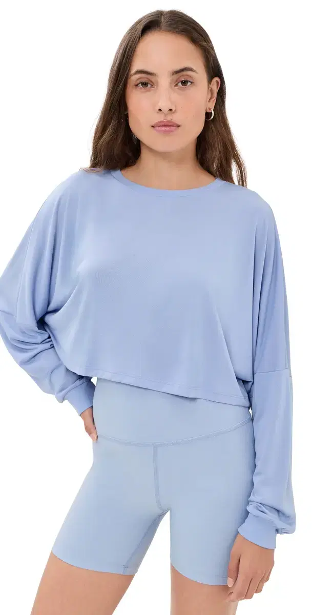tudio Luxe Cropped Tee Pastel Periwinkle