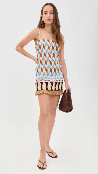 Cara Cara Valencia Linen Mini Dress Talavera Tile | Thumbnail 5