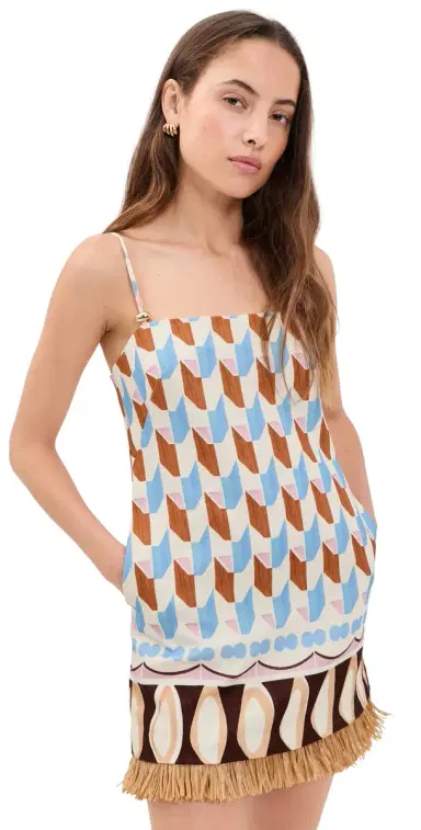 Cara Cara Valencia Linen Mini Dress Talavera Tile | Thumbnail 1
