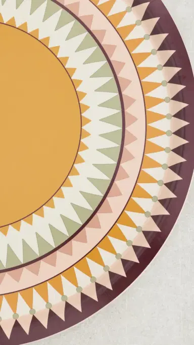 La DoubleJ Large Round Printed Tray Doric One Size | Thumbnail 3