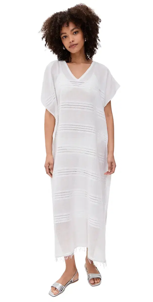 Abira Classic Caftan White One Size
