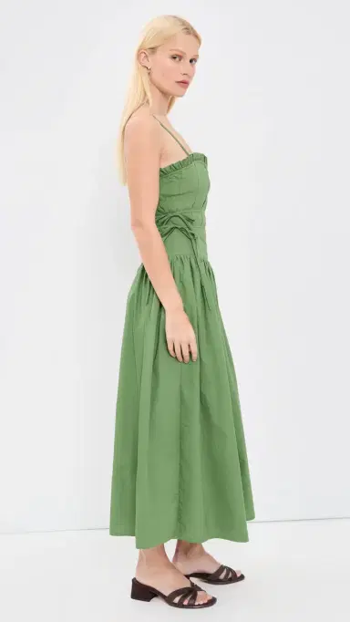 Moon River Pleated Midi Dress oss Green | Thumbnail 4 Moon River Pleated Midi Dress oss Green | Thumbnail 4