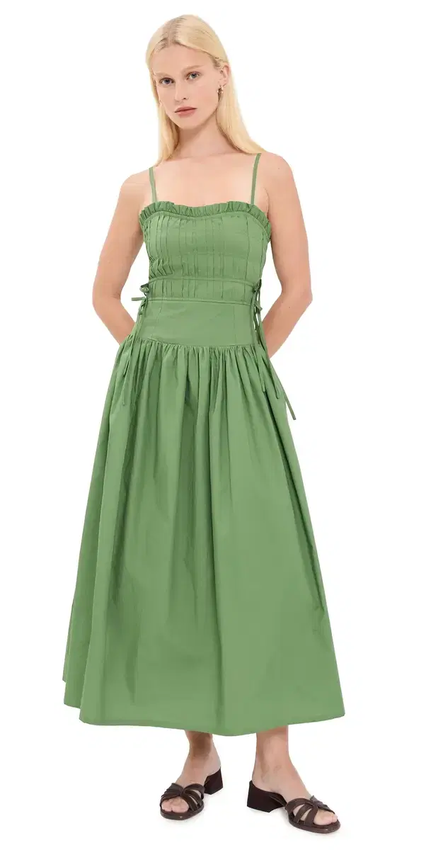 Pleated idi Dress oss Green
