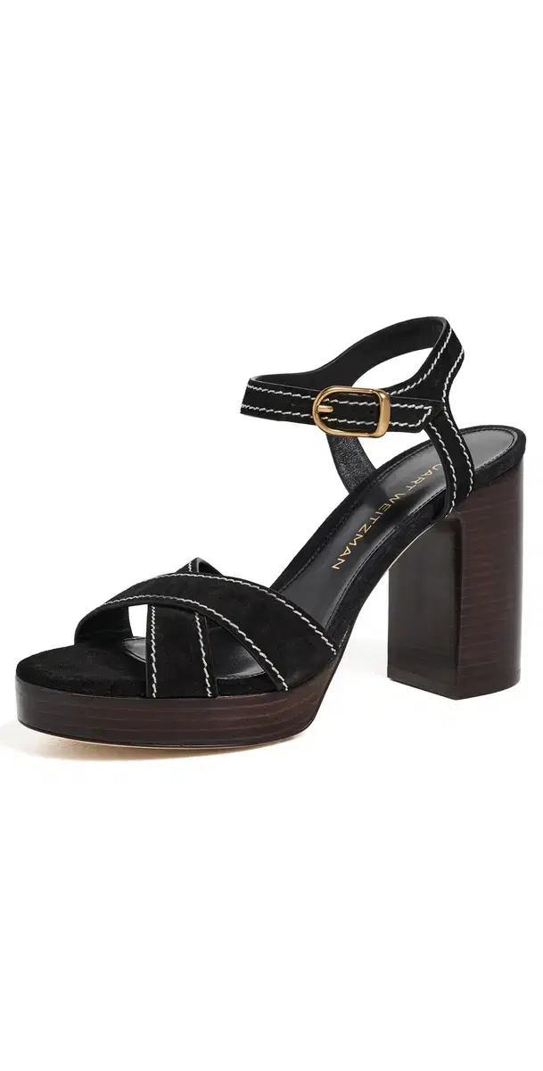 Stuart Weitzman Park Platform Heels 5mm Blk/Mrn Vno