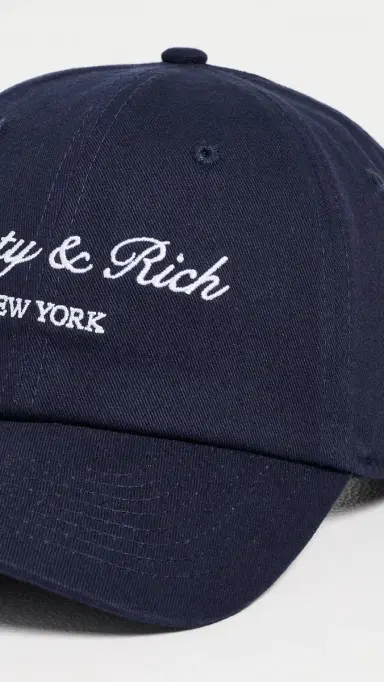 Sporty & Rich Syracuse New York Baseball Cap Dark Navy White One Size | Thumbnail 5