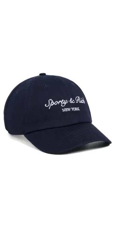 Sporty & Rich Syracuse New York Baseball Cap Dark Navy White One Size | Thumbnail 1