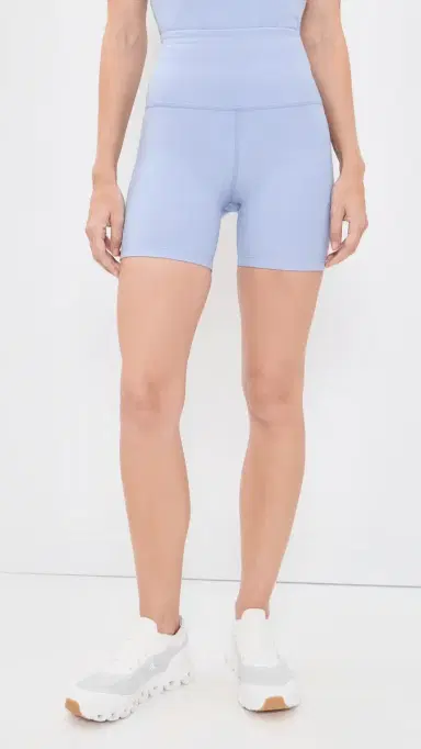 Beyond Yoga Spacedye Keep Pace Biker Shorts Pastel Periwinkle Heather | Thumbnail 2