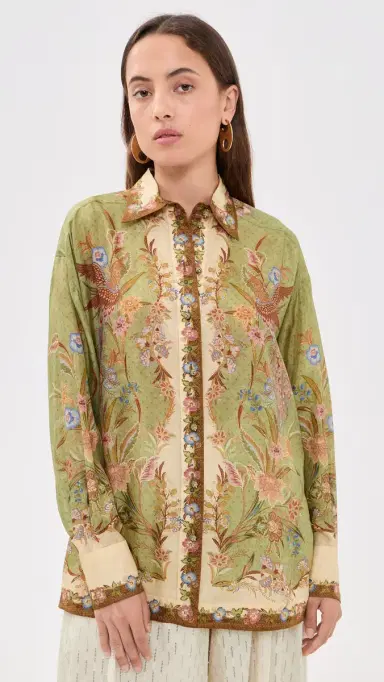 Zimmermann Silk Indra Relaxed Shirt | Thumbnail 2 Zimmermann Silk Indra Relaxed Shirt | Thumbnail 2