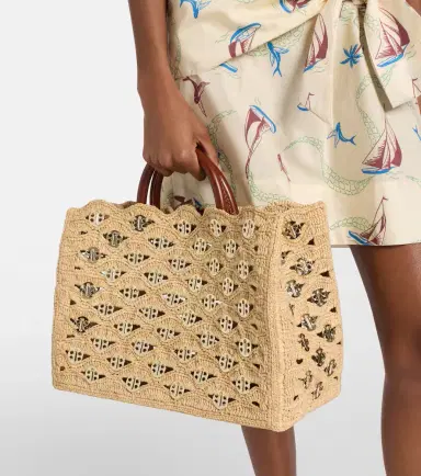 Rabanne 1969 embellished raffia tote bag | Thumbnail 4