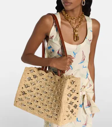 Rabanne 1969 embellished raffia tote bag | Thumbnail 5