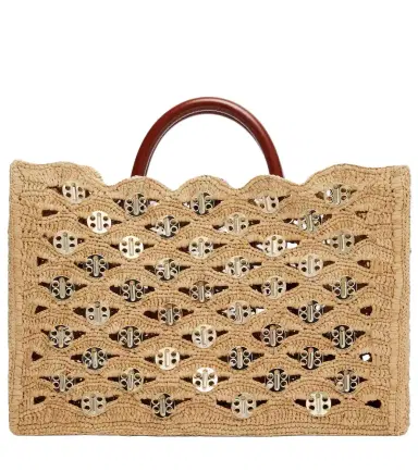 Rabanne 1969 embellished raffia tote bag | Thumbnail 1