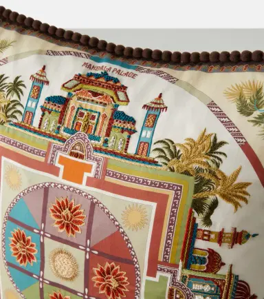 Etro Embroidered cotton cushion | Thumbnail 2