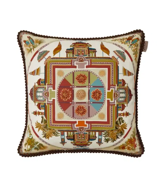 Etro Embroidered cotton cushion