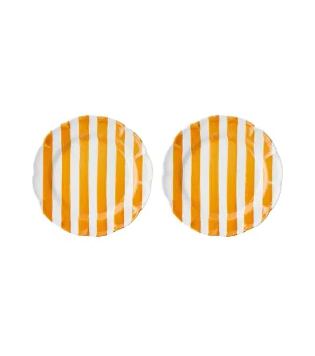 Cabana Righe set of 2 ceramic dinner plates