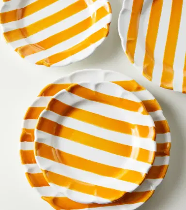 Cabana Righe set of 2 ceramic dessert plates | Thumbnail 2