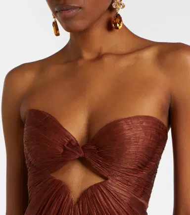 Maria Lucia Hohan Rachel draped silk muslin bustier gown | Thumbnail 2