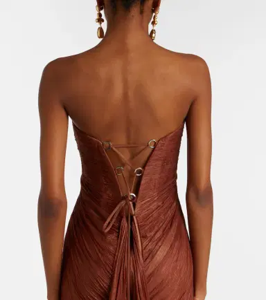 Maria Lucia Hohan Rachel draped silk muslin bustier gown | Thumbnail 4