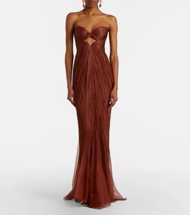 Maria Lucia Hohan Rachel draped silk muslin bustier gown | Thumbnail 7