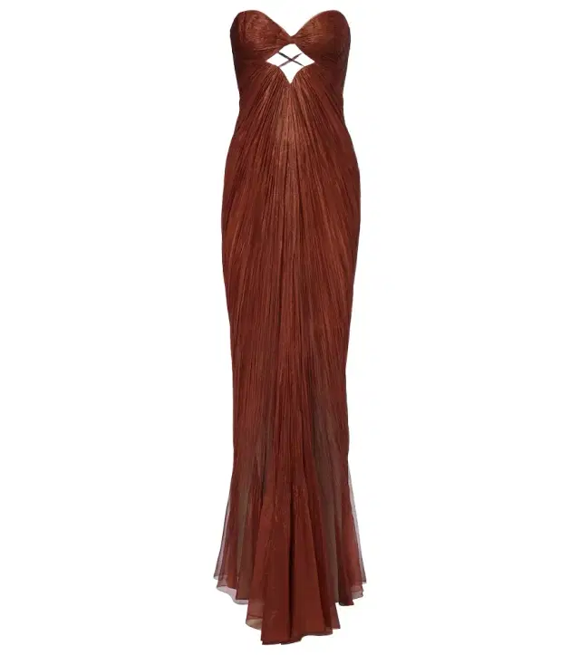 Rachel draped silk muslin bustier gown
