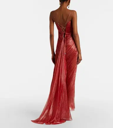 Maria Lucia Hohan Victoria pleated silk muslin bustier gown | Thumbnail 3 Maria Lucia Hohan Victoria pleated silk muslin bustier gown | Thumbnail 3