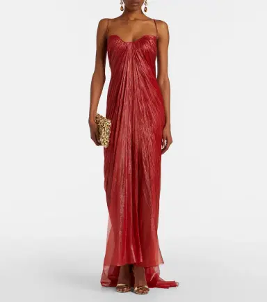 Maria Lucia Hohan Victoria pleated silk muslin bustier gown | Thumbnail 4 Maria Lucia Hohan Victoria pleated silk muslin bustier gown | Thumbnail 4